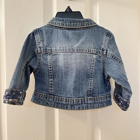 Genuine Kids from Oshkosh Denim Jean Jacket with White Flower Girls SZ 12 Months - Picture 8 of 10